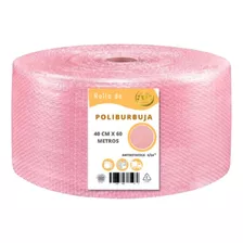 Papel Plastico Burbuja Chica Rosa Antiestatica Rollo40cmx60m