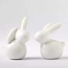 Figura De Conejo De Ceramica De Conejo De Ceramica, Decoraci