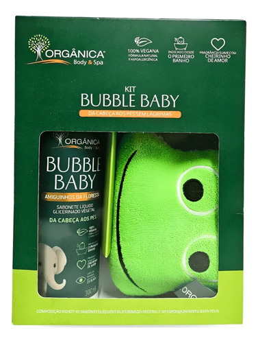 Esponja E Sabonete Líquido Bubble Baby Amiguinho Da Floresta