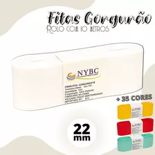 Fitas Gorgurão Para Laço 22mm - Rolo Com 10 Metros Cor Branco - 101 Liso 22mm