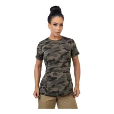 Camiseta T-shirt Feminina Camuflada Multicam Black Usetático