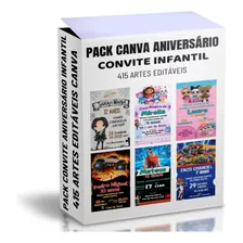 Pack Canva Convites Aniversario Infantil Editável 415 Artes