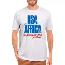 Camiseta Usa For Africa We Are The World 100% Algodão White