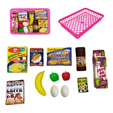 Comidinhas De Brinquedo Infantil Kit Mercado - 12 Peças