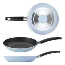 Frigideira Antiaderente Não Gruda Panela Frypan Celeste 20cm