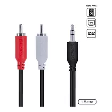 Cabo De Áudio 2 Rca Macho Para P2 Esterio3.5mm Macho 1 Metro