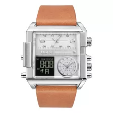 Reloj De Pulsera De Cuero Electrónico Casual De Lujo Oulm