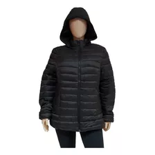 Campera Negra Parka Camperon Inflable Mujer Talles Especial