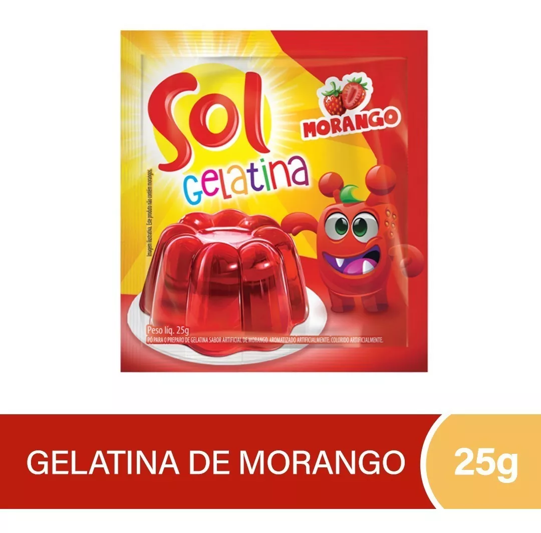 Gelatina Sol Morango 25g