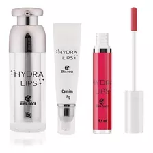 Hydra Lips Gloss Vermelho Kit Esfoliante Serum E Volumizador