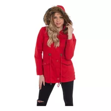 Parka Mujer Campera Invierno Capucha Dama Chaqueta Piel