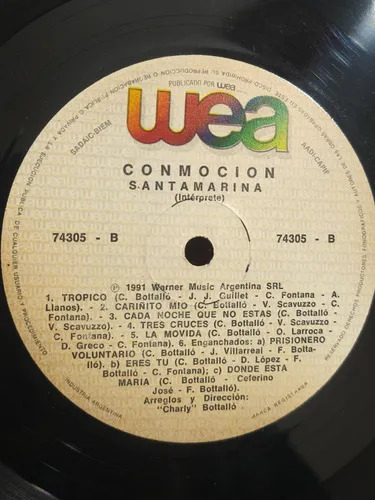 Santamarina - Conmoción - vinilo 1991