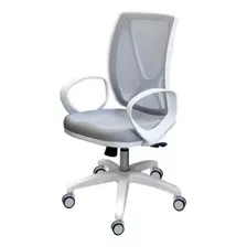 Silla De Escritorio Más Que Sillas Alma Blanca Blanca Con Tapizado De Mesh Y Chenille