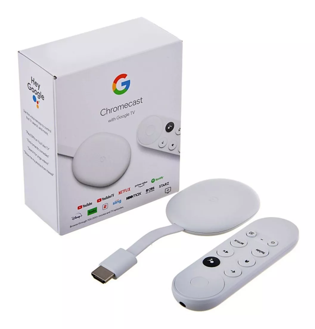 Google Chromecast 4, Android 4k White, Adaptador Tv, Hmi