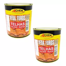 Kit 2 Massa Veda Furos Trincas Fissuras Telhas 1,3kg Allchem