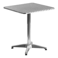 Flash Furniture Mellie - Mesa Cuadrada De Aluminio Para Inte