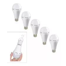 Pack X5 Ampolleta Led E27 Recargable Luz Emergencia Led 9w 