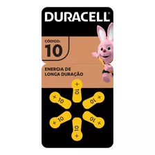 Pilha Auditiva Nº A10 / Pr70 Duracell Com 6 Unidades