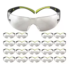 Pack De 20 Gafas De Protección 3m, 078371662131, Negro/verde