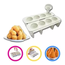 Kit Formas Coxinhas Fábrica Salgado Modelador Faz 8 Coxinhas