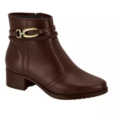 Bota Cuturno Moleca Cano E Salto Baixo Marron Feminino