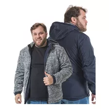 Jaqueta Plus Size Nylon Masculina Dupla Face Impermeável