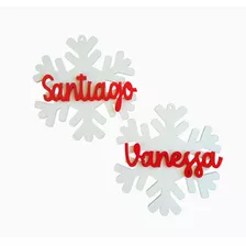 Esferas Navideñas Copo Nieve Pintadas Personalizadas 6 Pzas.