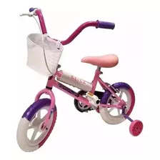 Bicicleta Nena Rodado 12 Color Violeta/rosa Con Rueditas