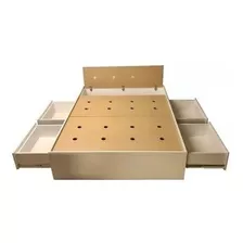 Cama Con Cajones - Placa Maciza Blanca 160 X 200 -plakards