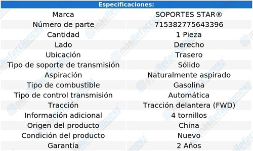 Soporte Caja Transmisin Der Trasero Electra V6 3.8l 85-86 Foto 2