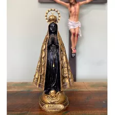 Imagem Nossa Senhora Aparecida 30cm Em Mármore (bronze)