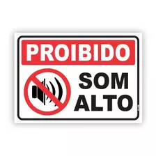 Placa Aviso Proibido Som Em Alto Volume Placa De Sinalização