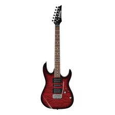 Guitarra Eléctrica Ibanez Rg Gio Grx70qa De Álamo Transparent Red Burst Con Diapasón De Amaranto