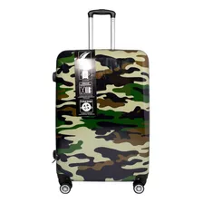 Owen Valija De Viaje Grande Estampada Rígida Ow40006 28'' Color Camuflada Verde