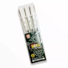 Pluma De Gel Blanca Sakura Gelly Roll 3pzs (bold,medio,fino)