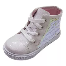 Tenis Sereia Paetê Bota Infantil Cano Alto 22/27 Lantejoula