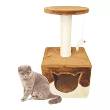 Casa, Cucha Para Gatos Con Poste Rascador Sisal Juguete 