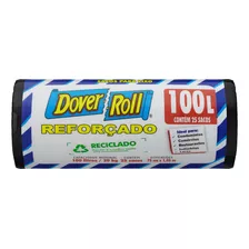 Sacos Para Lixo Reforçados 25 Unidades Com 100 Litros Preto Dover Roll