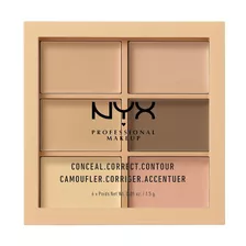 Corrector Facial Paleta Nyx Professional Makeup Conceal, Correct, Contour Palette Tono Light 1 Para Piel Todo Tipo De Piel 1.5g