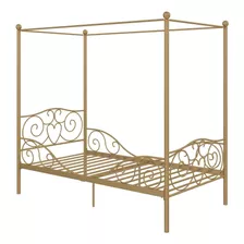 Cama De Metal Para Niños, Con Plataforma Con Cuatro Postes, 