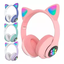 Fone Bluetooth Orelha De Gato Led Rgb Colorido F23m Infantil