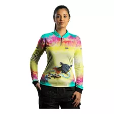 Camisa De Pesca Feminina Brk Pirarara Tie Dye Proteção Uv50+