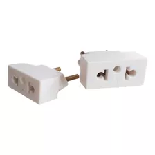 Kit 5 Adaptador De Tomada Universal 10a Branco