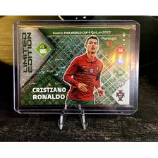 Cristiano Ronaldo Metalic Holo Panini Tarjeta Portugal Qatar