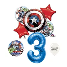 Tercer Cumpleaños Azul Número Marvel Capitán América
