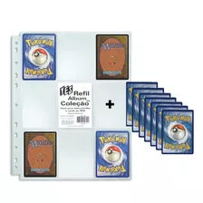 25 Refil Plástico P/ Pasta Fichário Álbum Pokemon +10 Cards