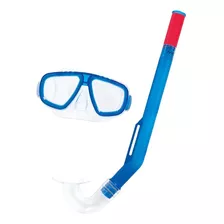 Kit De Mergulho Infantil Snorkel Com Máscara Azul Bestway