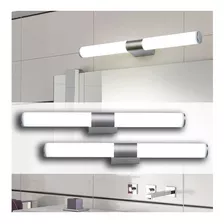 Lámpara Pared Espejo Baño 40cm Led, Luz Blanca Y Luz Cálida