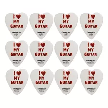 Cchslg12pack Amo Mi Guitarra Púas Forma De Corazón ...