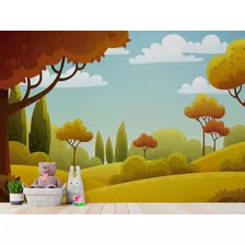 Papel Parede Lavável Infantil Baby Paisagem 3,40x2,90 Metros